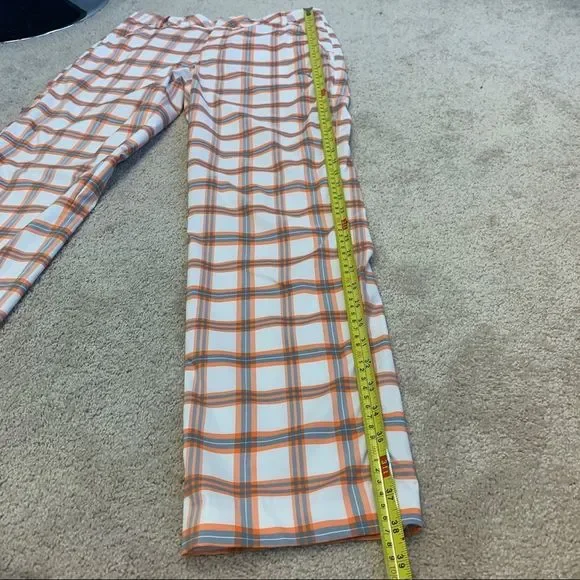 Puma White, Orange & Brown Plaid Straight Leg Golf Pants - Picture 9 of 10